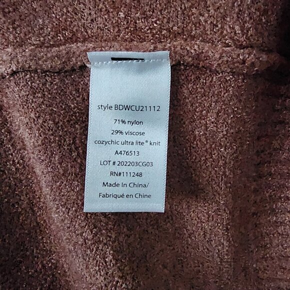 Barefoot Dreams 2X CozyChic Ultra Lite Seashore Cardigan Clay Hooded Open Front - Picture 6 of 6